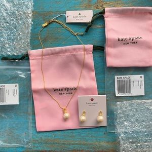 Kate Spade earrings/necklace sailor’s knot set - NWT!